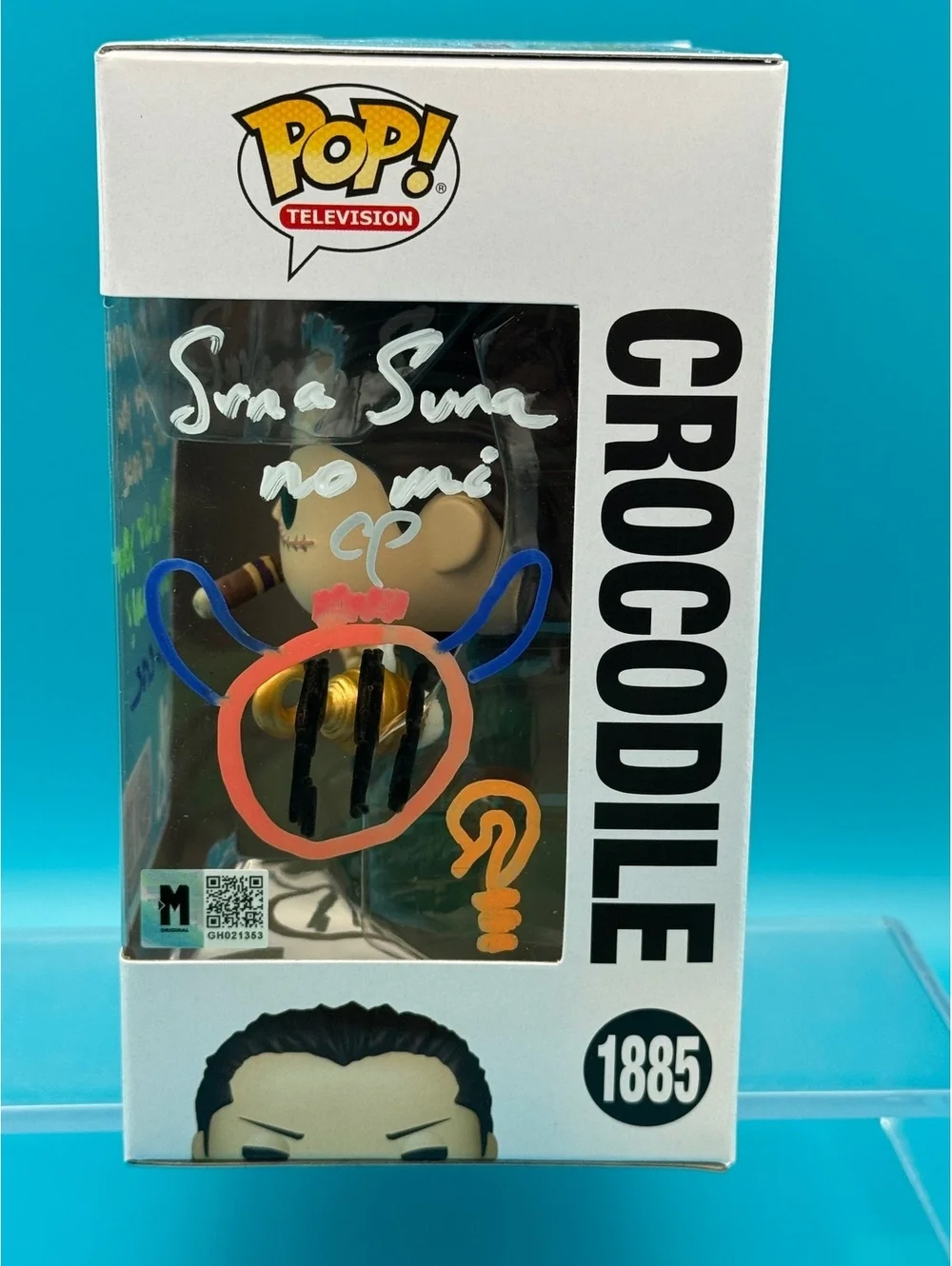 John Swasey signed Crocodile Funko One Piece long quote/doodles with MAS COA